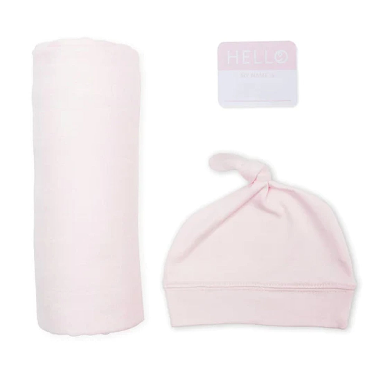 Lulujo Hello World Set (Bamboo Hat + Swaddle blanket) - Pink