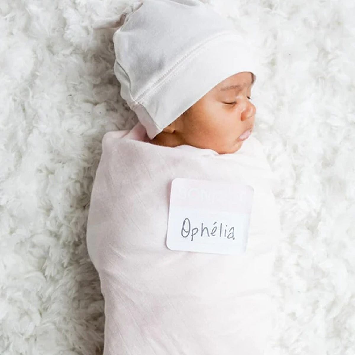 Lulujo Hello World Set (Bamboo Hat + Swaddle blanket) - Pink