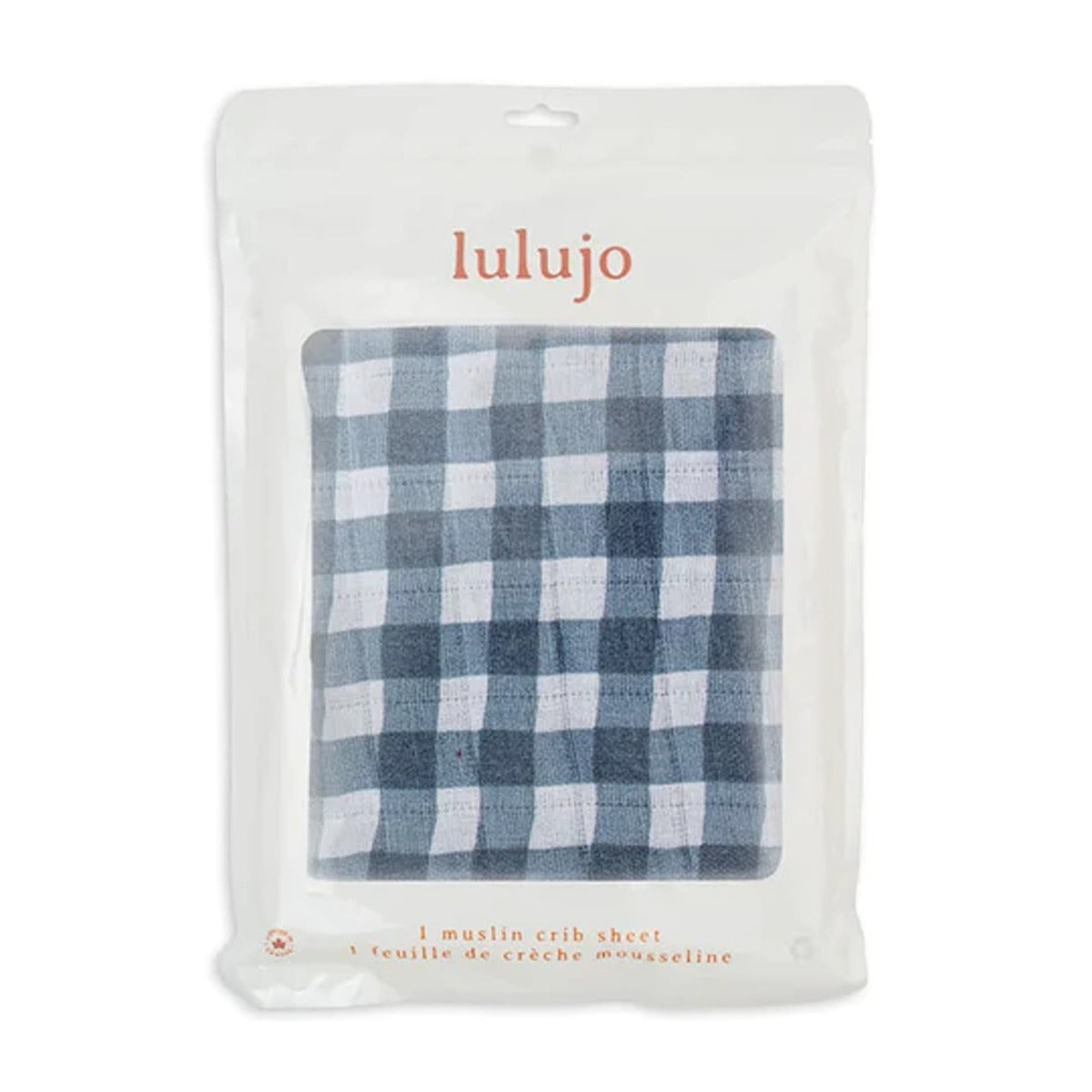 Lulujo Muslin Crib Sheet (135cm x 70cm) - Navy Gingham