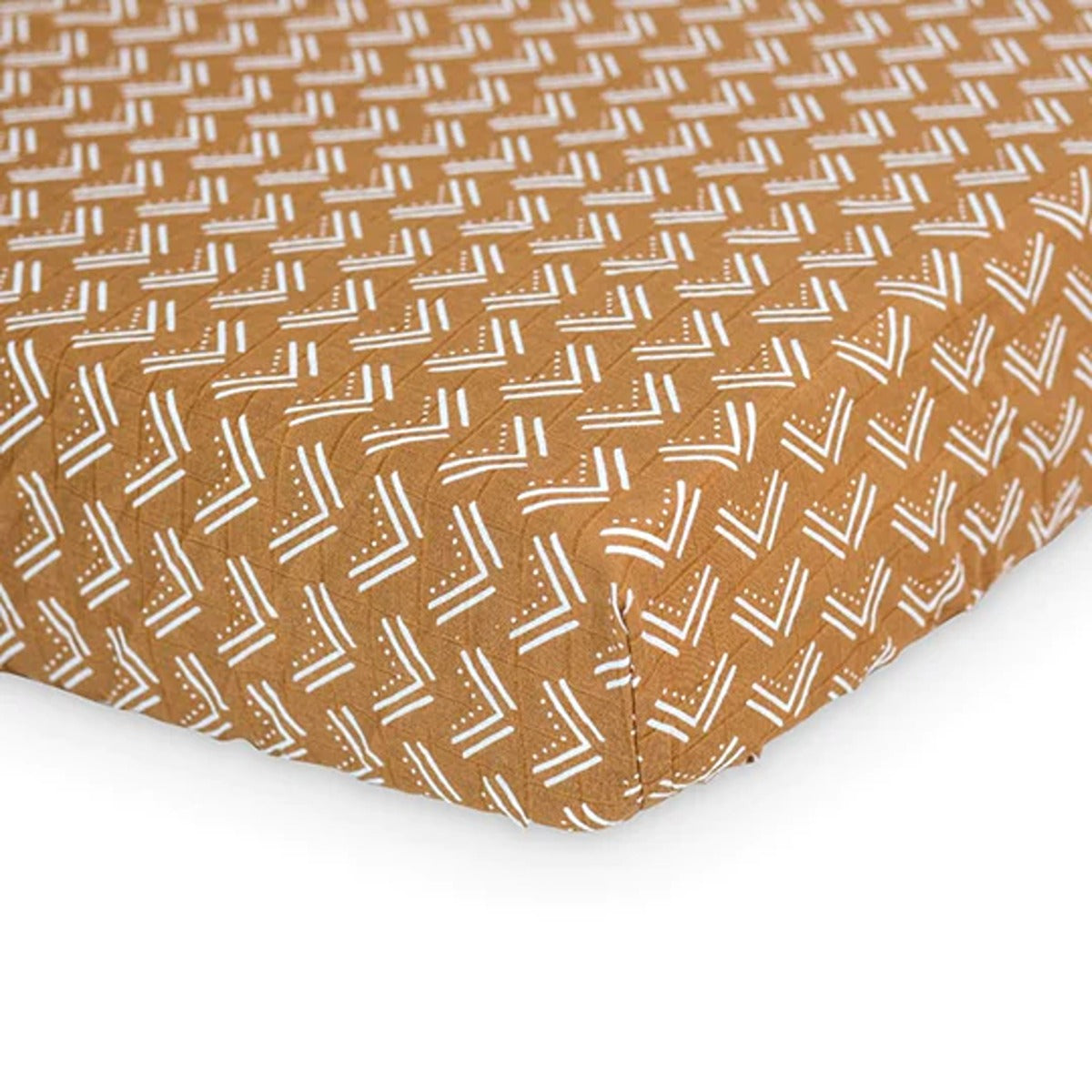 Lulujo Muslin Crib Sheet (135cm x 70cm) - Mudcloth