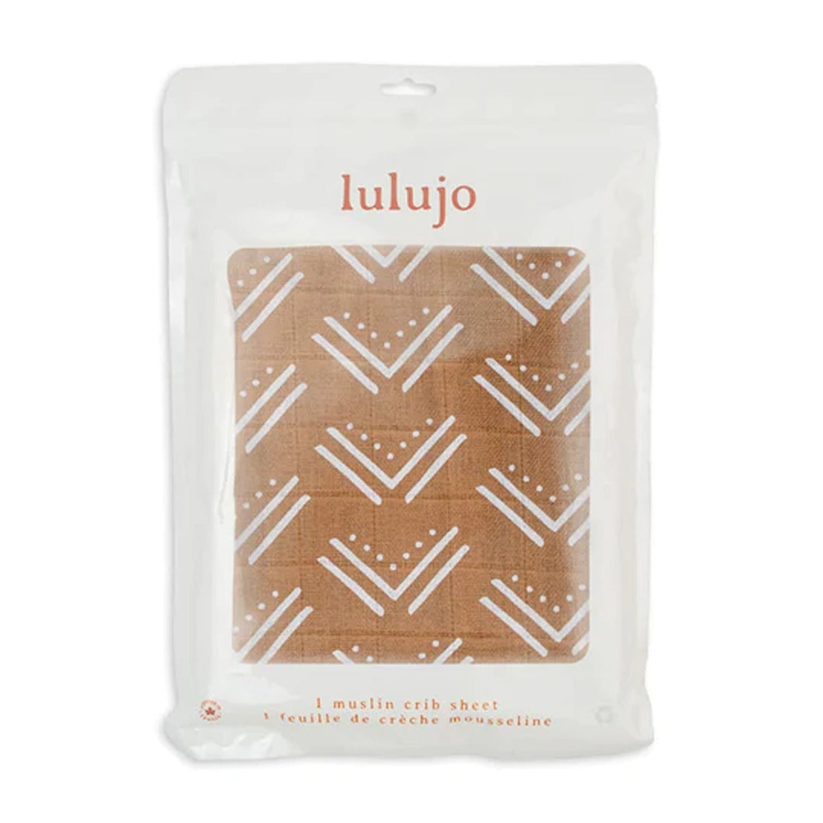 Lulujo Muslin Crib Sheet (135cm x 70cm) - Mudcloth