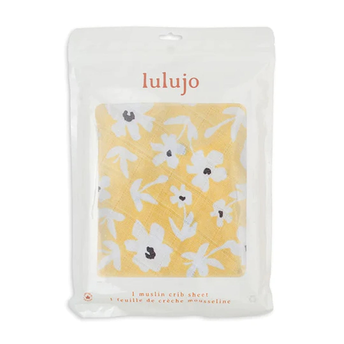 Lulujo Muslin Crib Sheet (135cm x 70cm) - Yellow Wildflowers