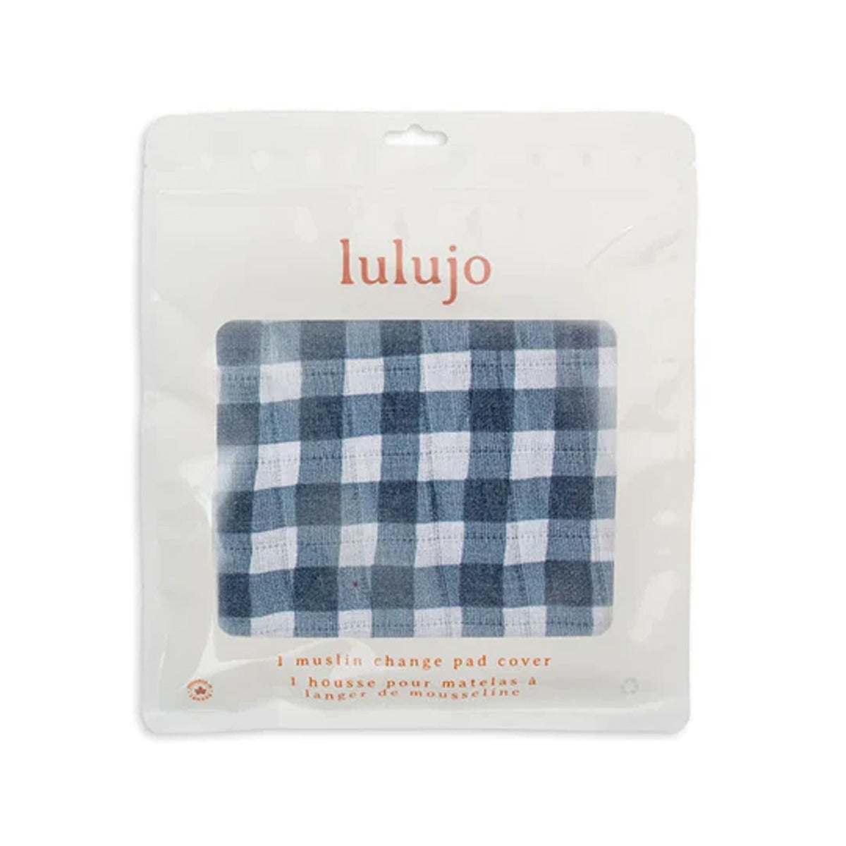 Lulujo Muslin Change Pad Cover (80cm x 40cm) - Navy Gingham