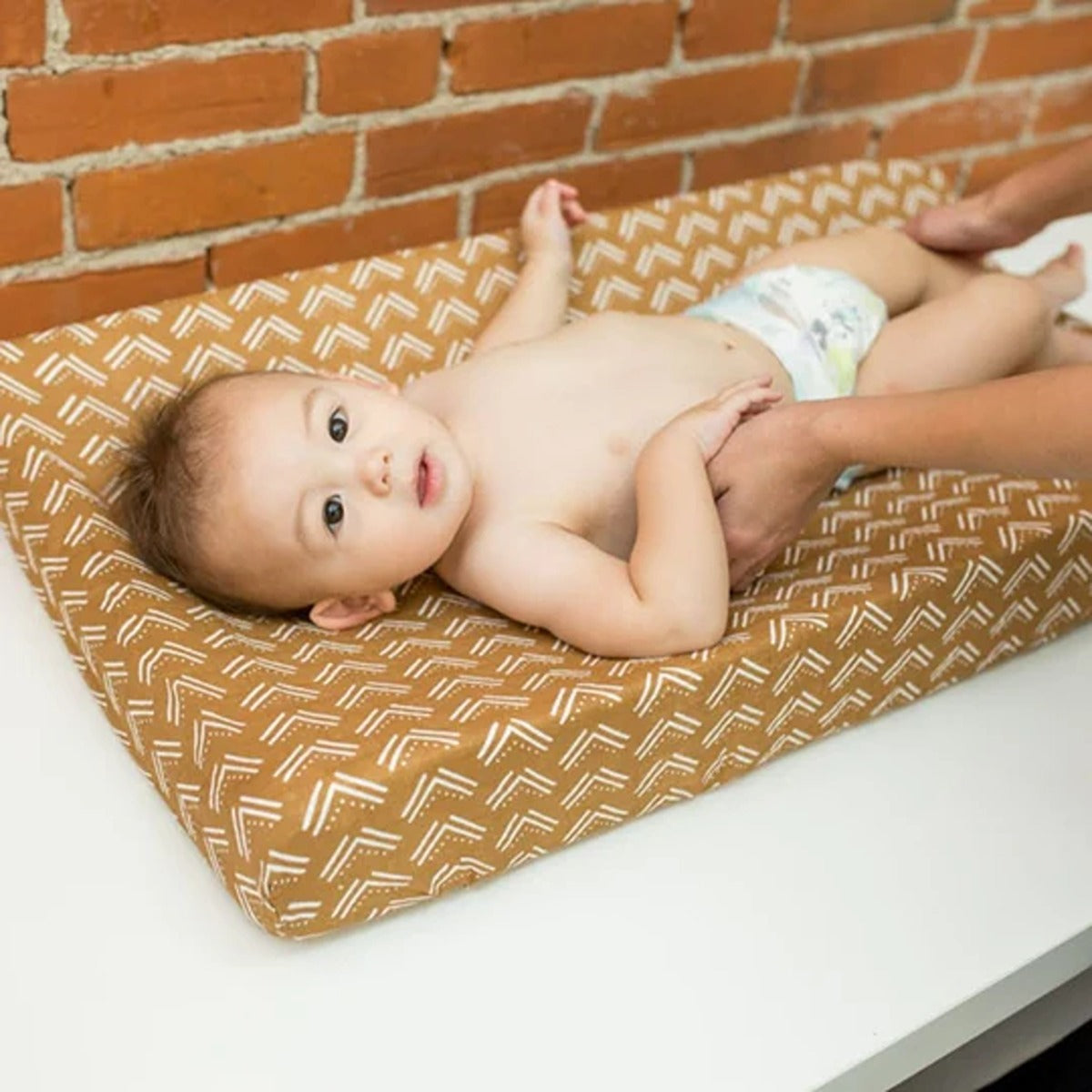 Lulujo Muslin Change Pad Cover (80cm x 40cm) - Mudcloth