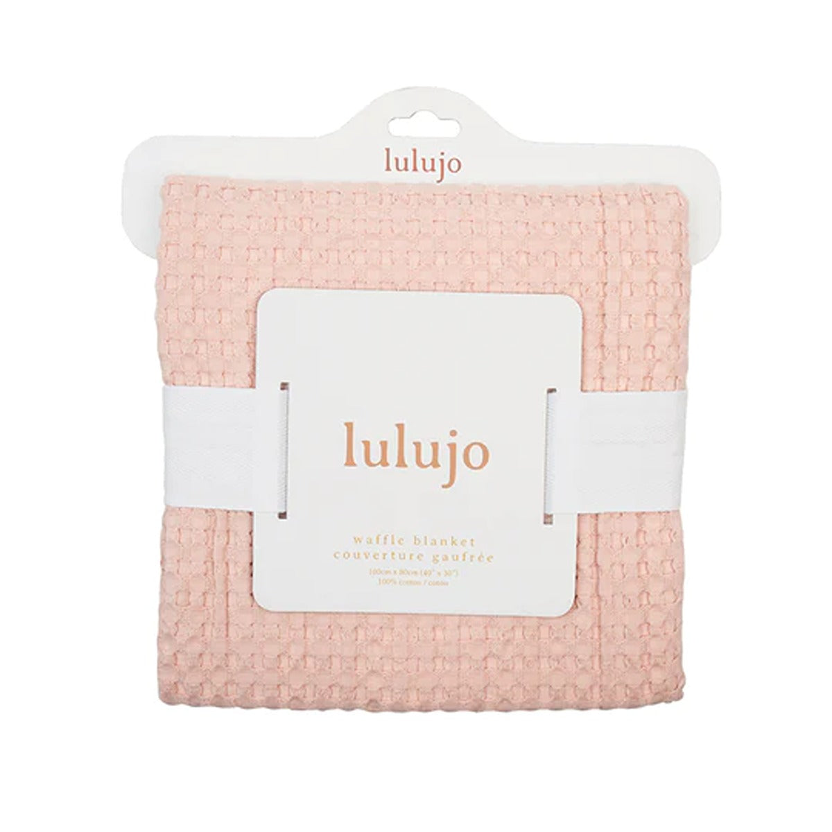 Lulujo Waffle Blanket (100cm x 80cm) - Ballet Slipper