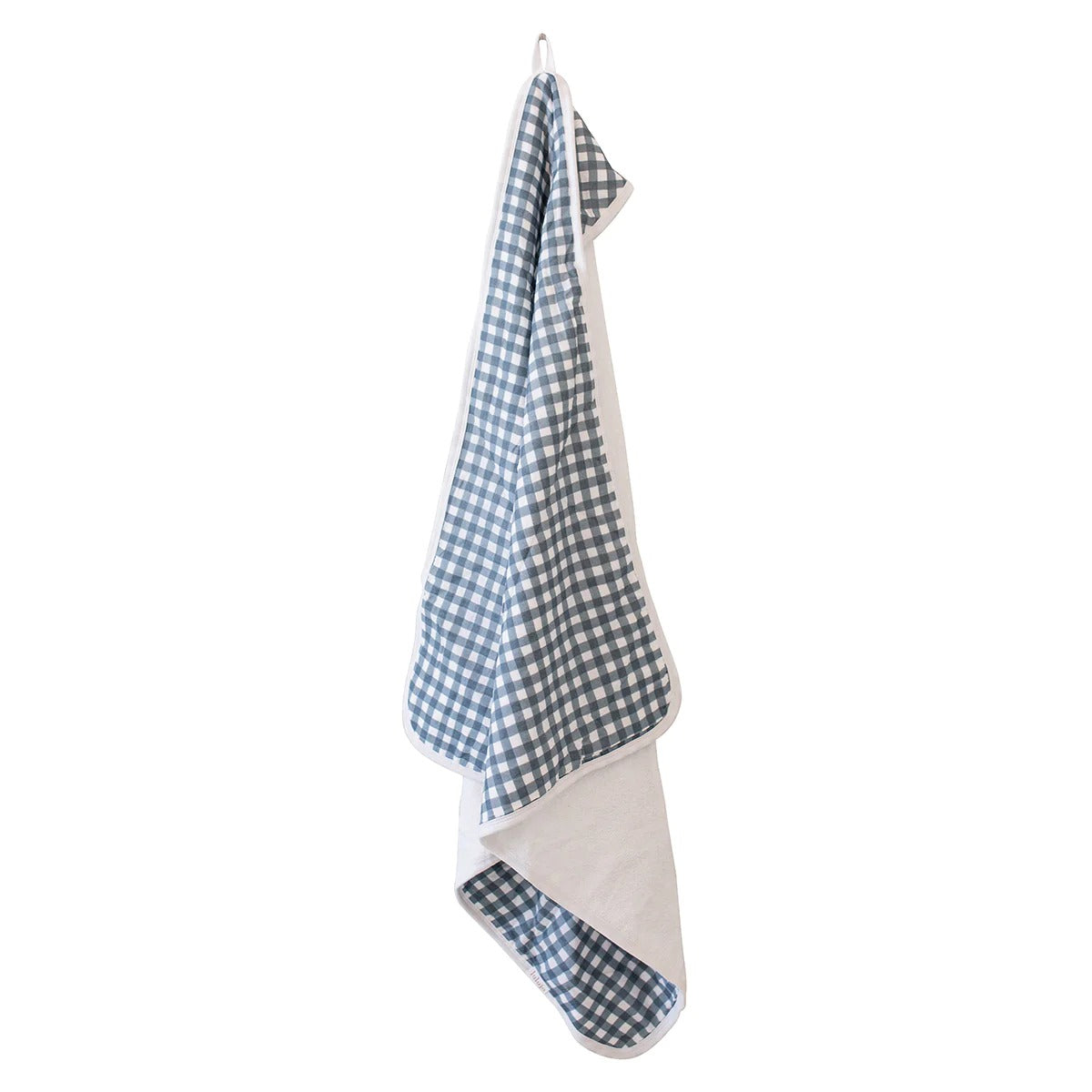 Lulujo Baby Hooded Towel - Navy Gingham