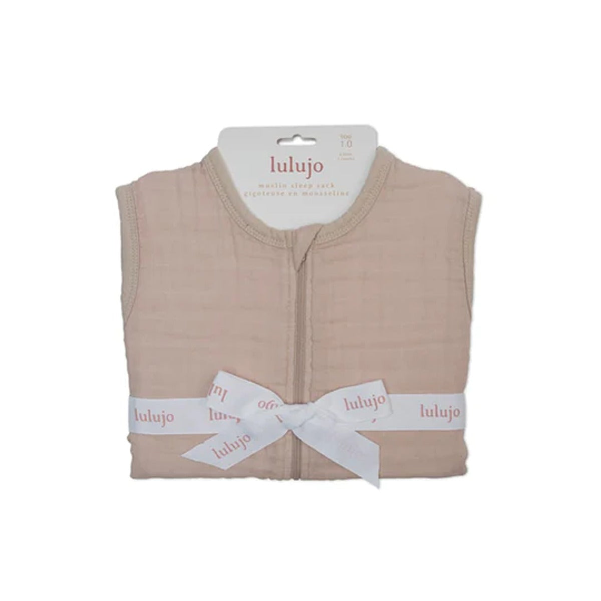 Lulujo 100% Cotton Muslin Sleep Sack - Sand - Size S (0-6 months)