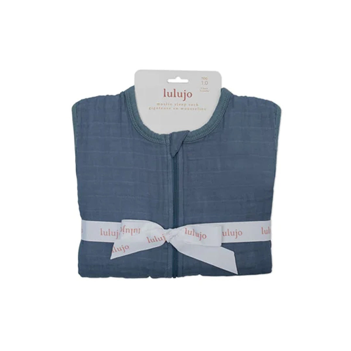 Lulujo 100% Cotton Muslin Sleep sack - Navy Night - Size M (6-12months)