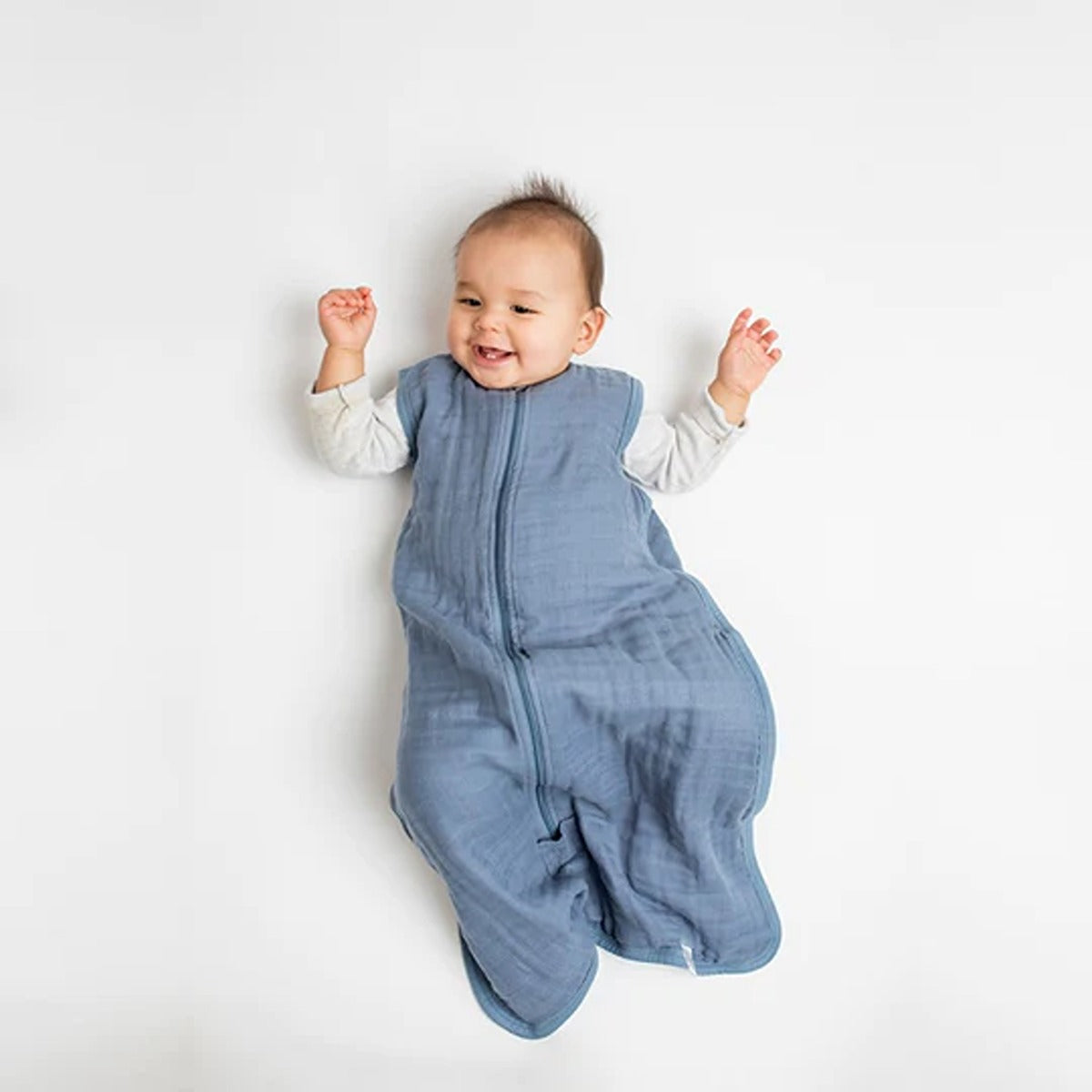 Lulujo 100% Cotton Muslin Sleep Sack - Navy Night - Size L (12-18 Months)