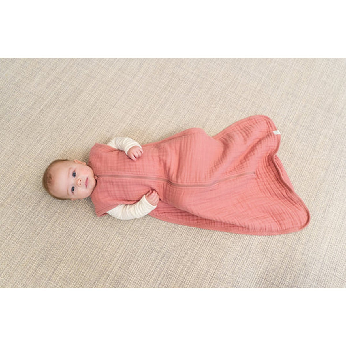 Lulujo 100% Cotton Muslin Sleep sack - Rose - Size M (6-12months)
