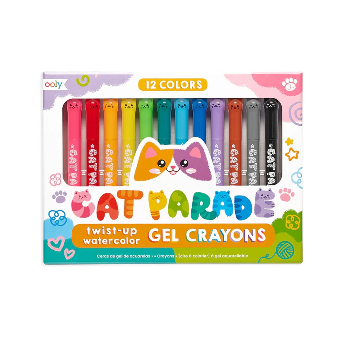 OOLY Cat Parade Watercolor Gel Crayons - Set of 12