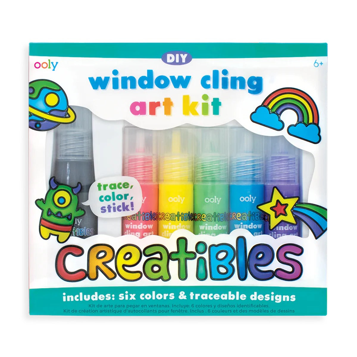 OOLY Creatibles DIY Window Cling Art Kit - 8 PC Set