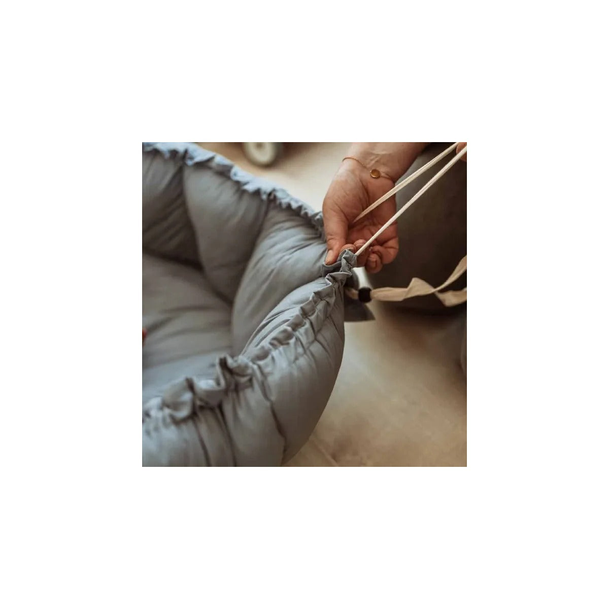 Play and Go Bloom Organic Playmat and Storage Bag - Dusty Blue