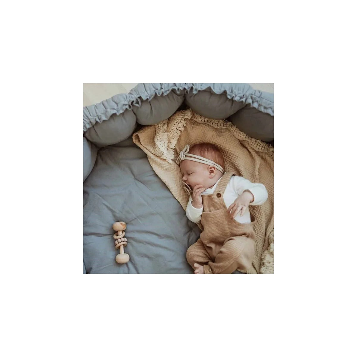 Play and Go Bloom Organic Playmat and Storage Bag - Dusty Blue