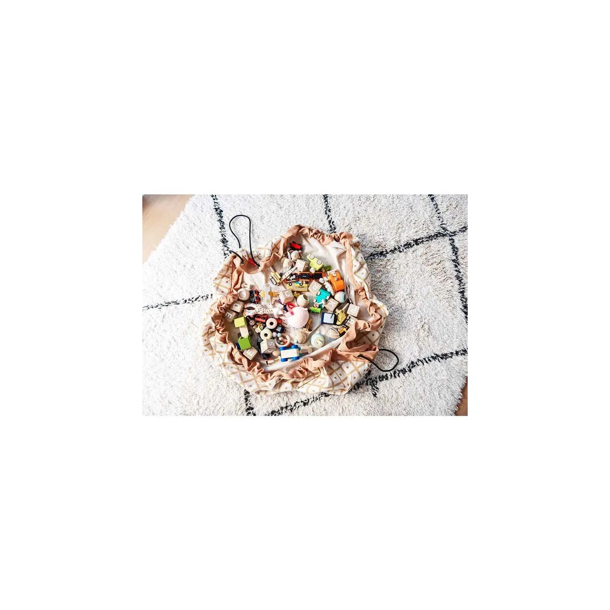 Play and Go Playmat & Storage Bag - Geo Mustard