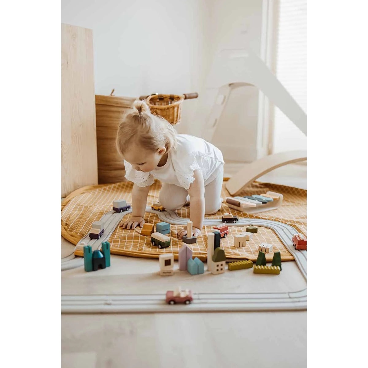 Play and Go Playmat & Storage Bag - Stripes Mustard