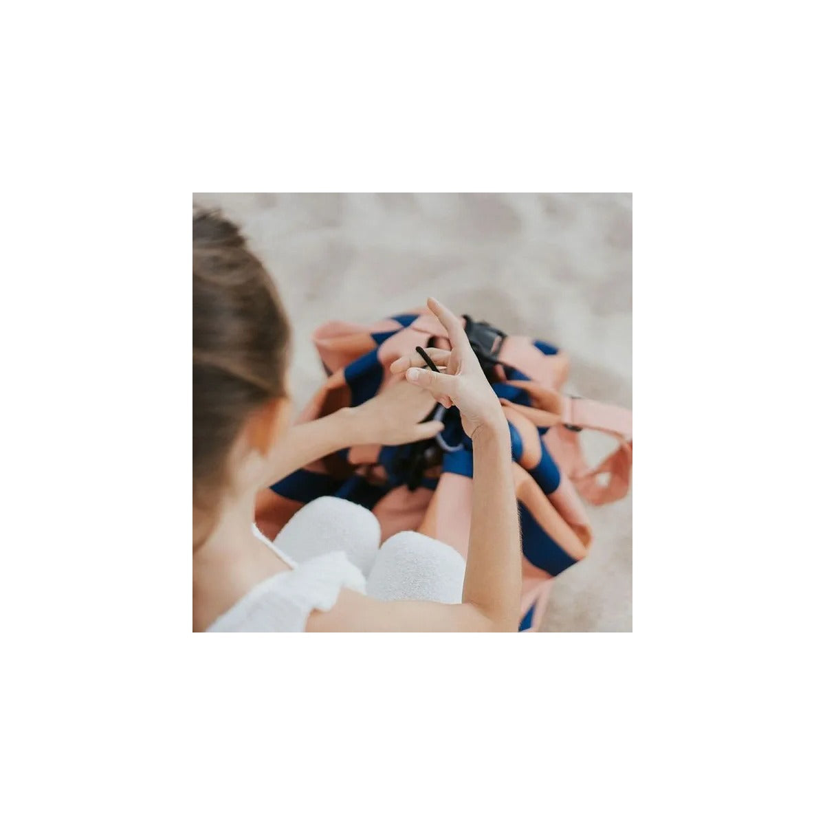 Play and Go Playmat & Storage Bag - Outdoor Stripes Mokka