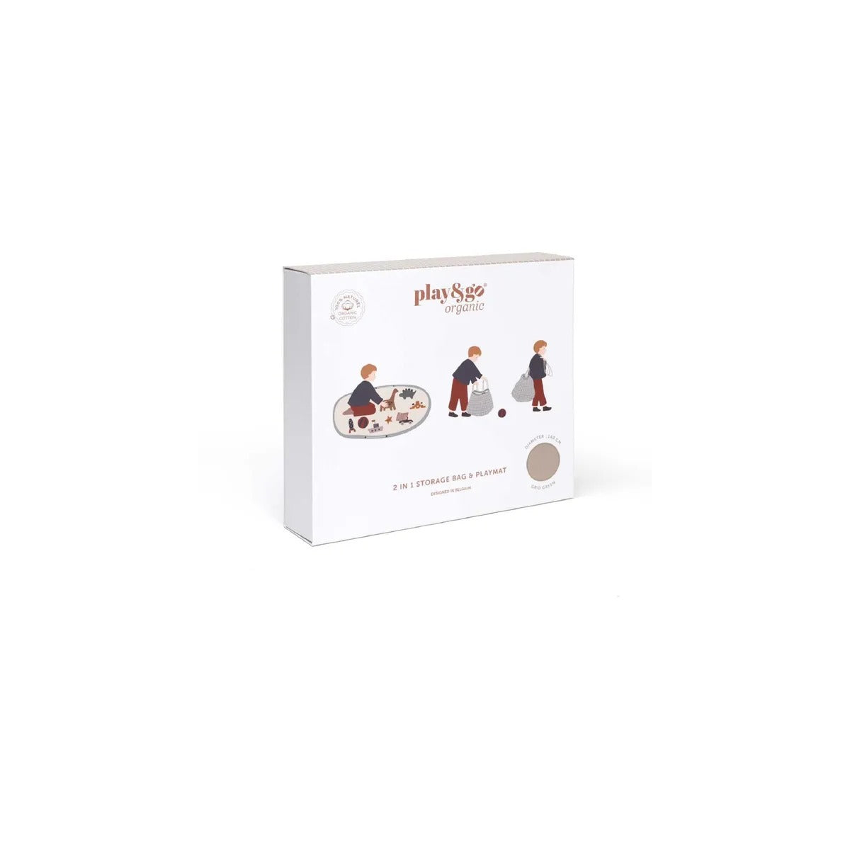 Play and Go Organic Playmat and Storage Bag - Grid Mustard