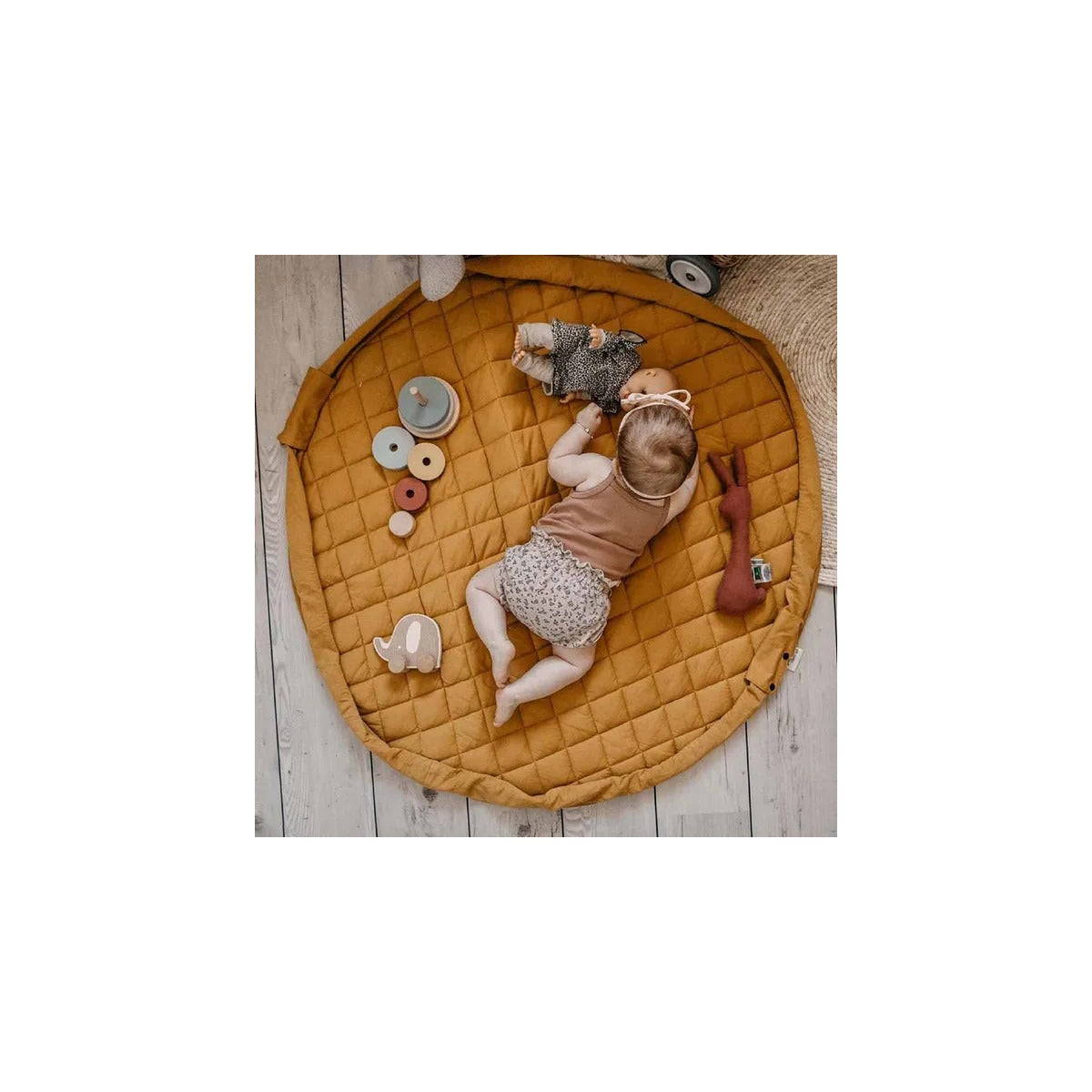 Play and Go Playmat & Storage Bag - Organic Mustard Chai Tea