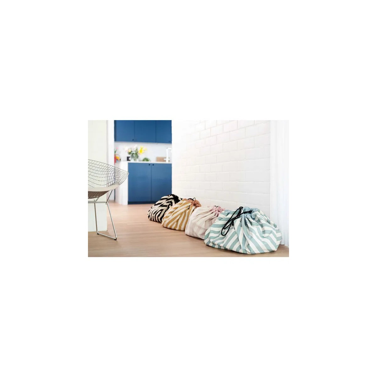 Play and Go Playmat & Storage Bag - Stripes Pink