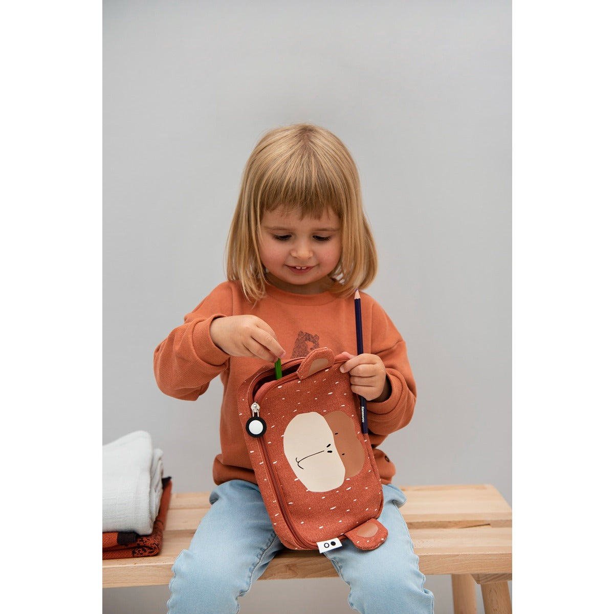 Trixie Pencil Case Rectangular - Mr. Monkey