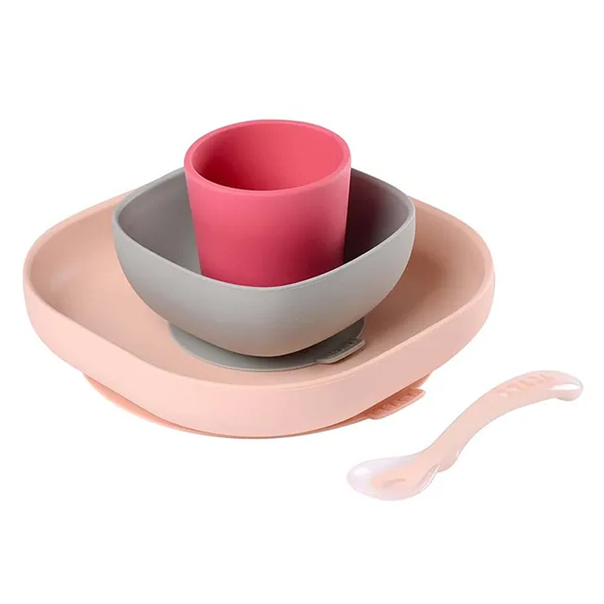 Beaba Beaba Silicone Meal Set of 4 Pink