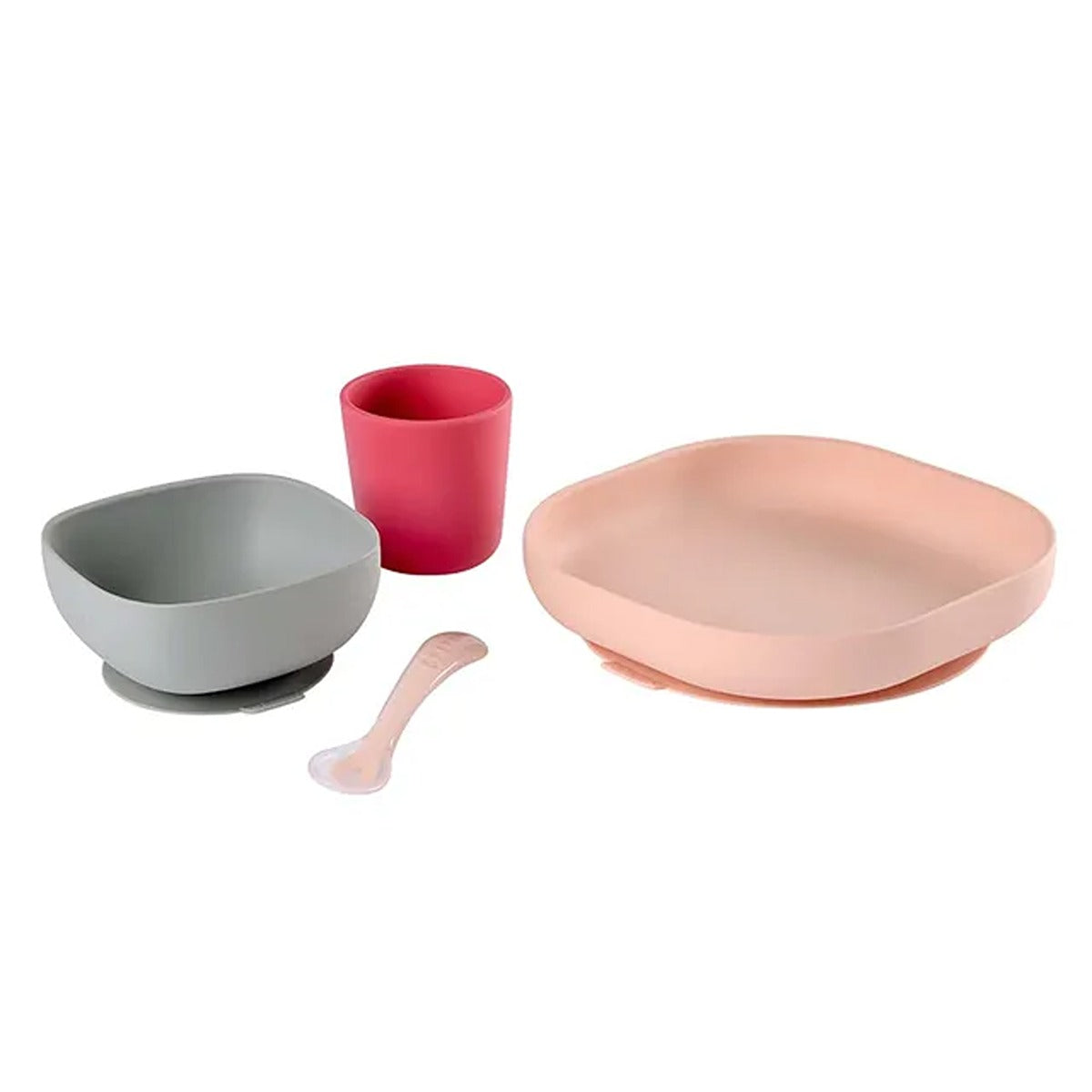 Beaba Beaba Silicone Meal Set of 4 Pink