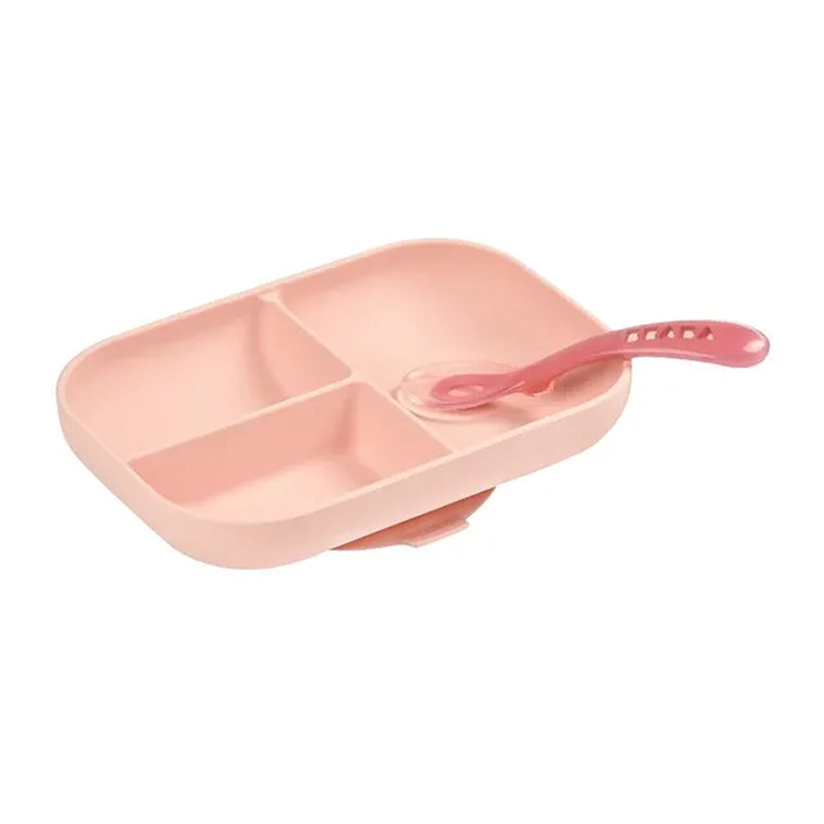 Beaba Beaba Silicone Suction Divided Plate Pink
