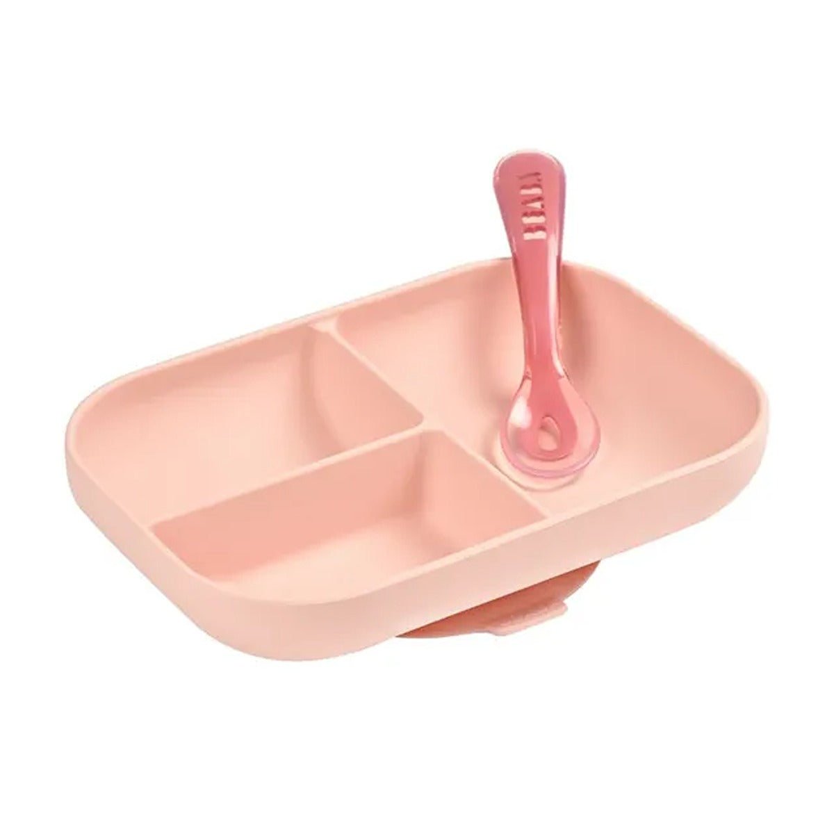 Beaba Beaba Silicone Suction Divided Plate Pink