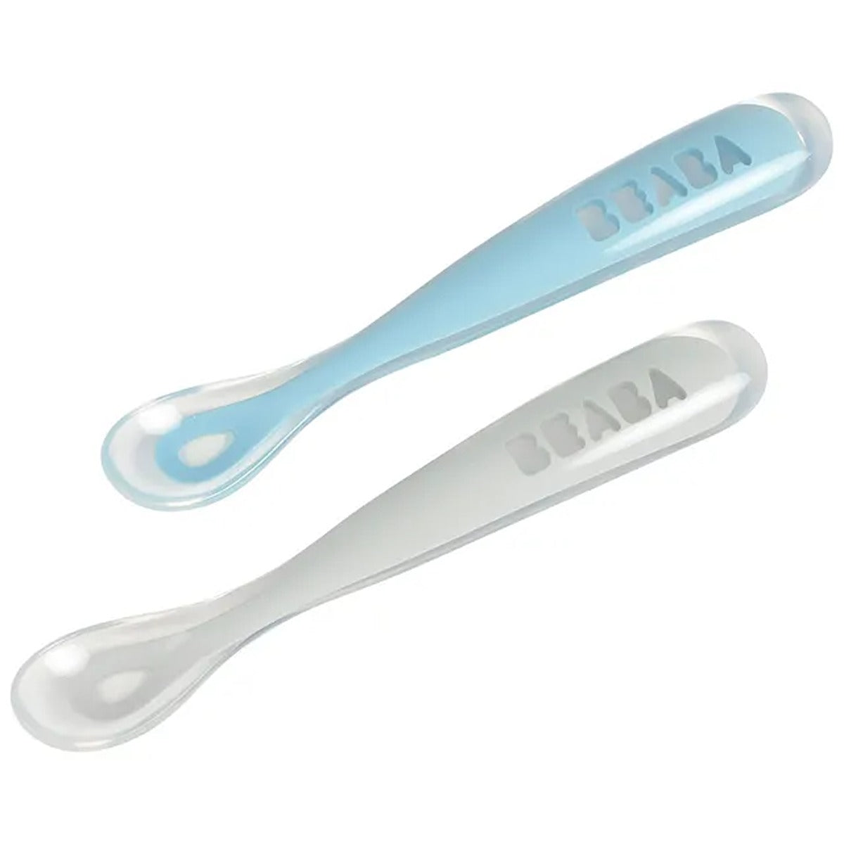 Beaba Beaba Silicone Spoon 1st Age Set Of 2 + Box Windy Blue