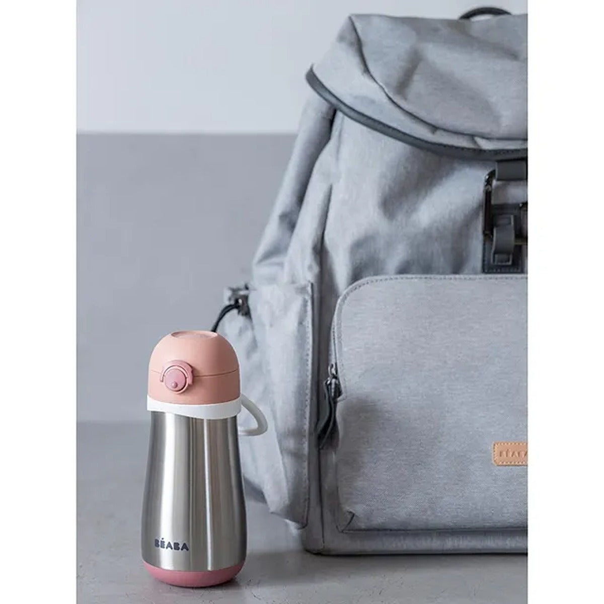Beaba Stainless Steel Spout Bottle 350 ml - Pink