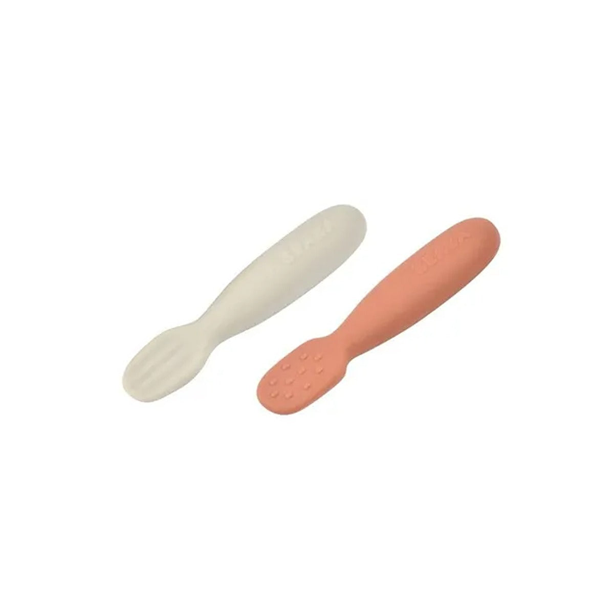 Beaba Beaba Set of 2 Silicone Pre-Spoons - Terracotta/Velvet Grey