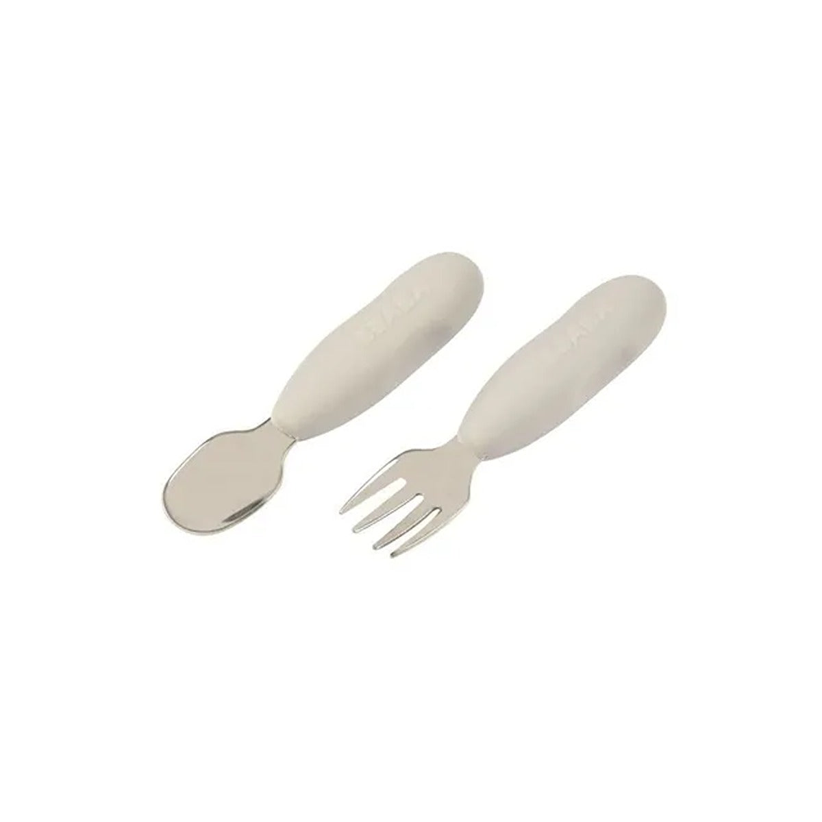 Beaba Beaba Set of 2 Stainless Steel Pre-Cutlery - Velvet Grey