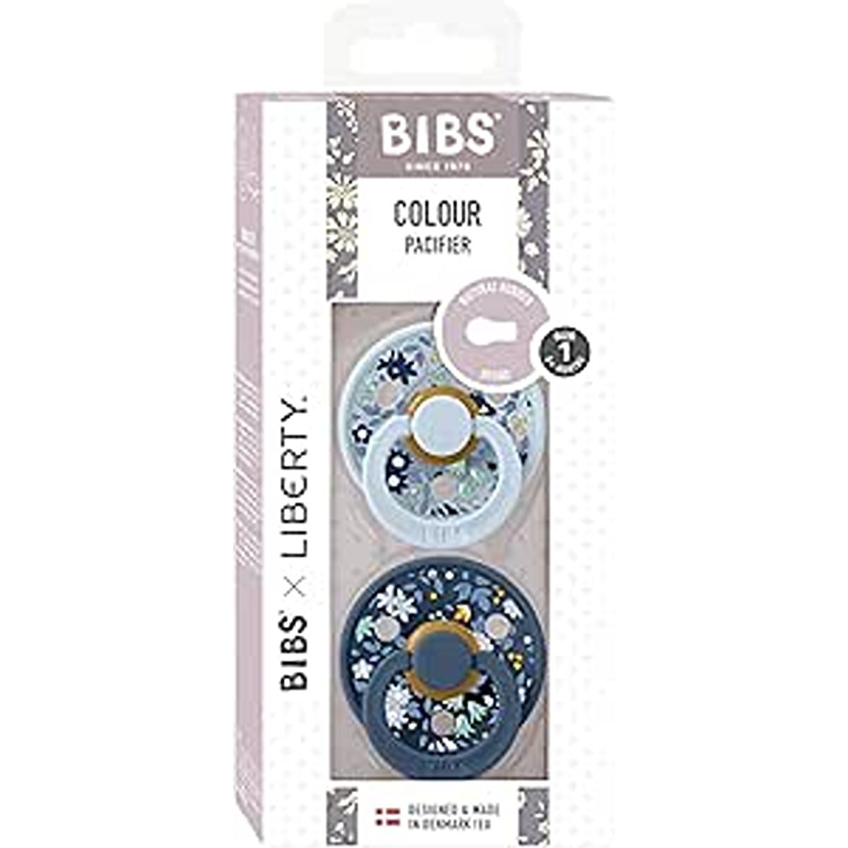 Bibs Bibs BIBS x Liberty 2 PACK Colour Camomile Lawn Latex Size 1 Baby Blue Mix