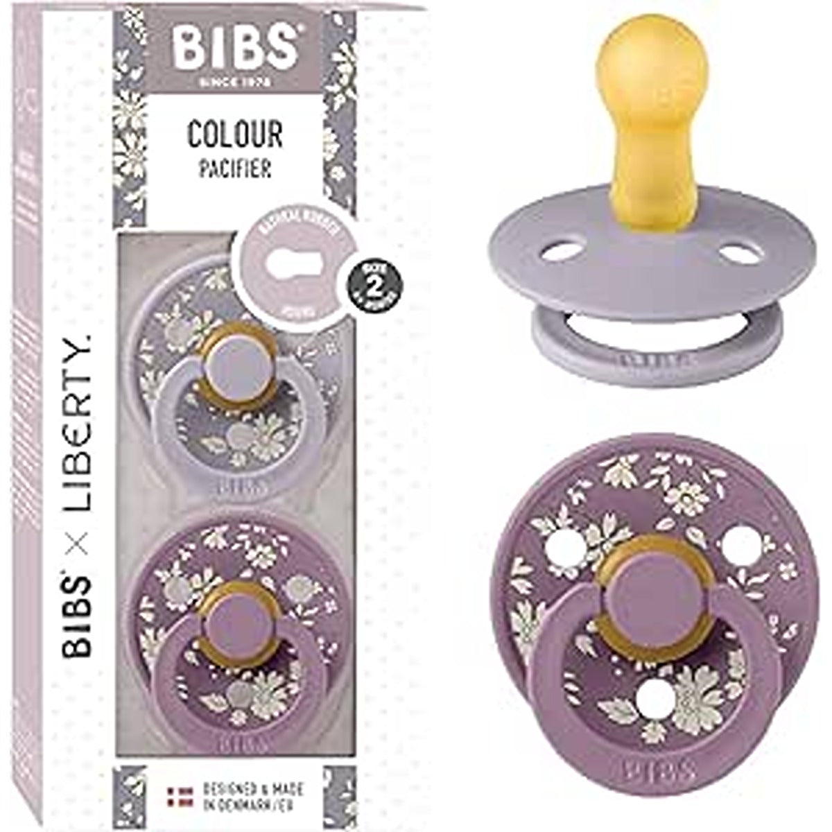 Bibs Bibs BIBS x Liberty 2 PACK Colour Capel Latex Size 2 Fossil Grey Mix