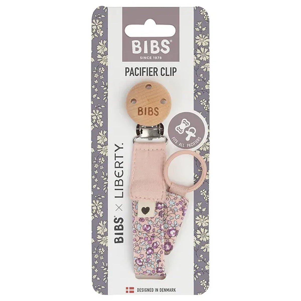 Bibs BIBS x Liberty Pacifier Clip Eloise Blush