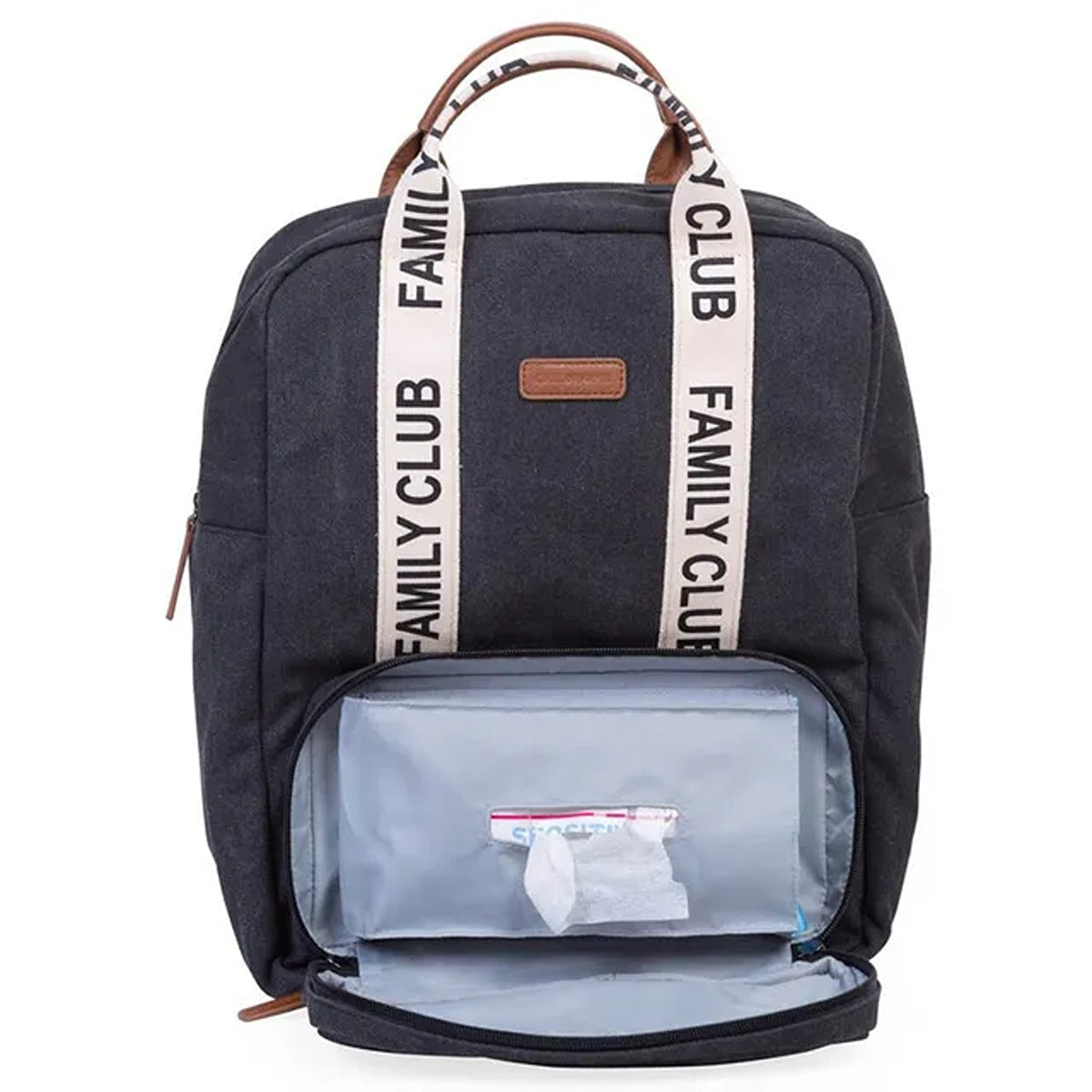 Childhome Childhome Family Club Backpack Signature Canvas Black