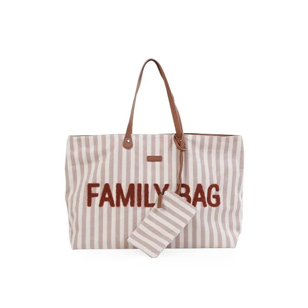 Childhome Childhome Family Bag - Stripes Nude/Terracotta