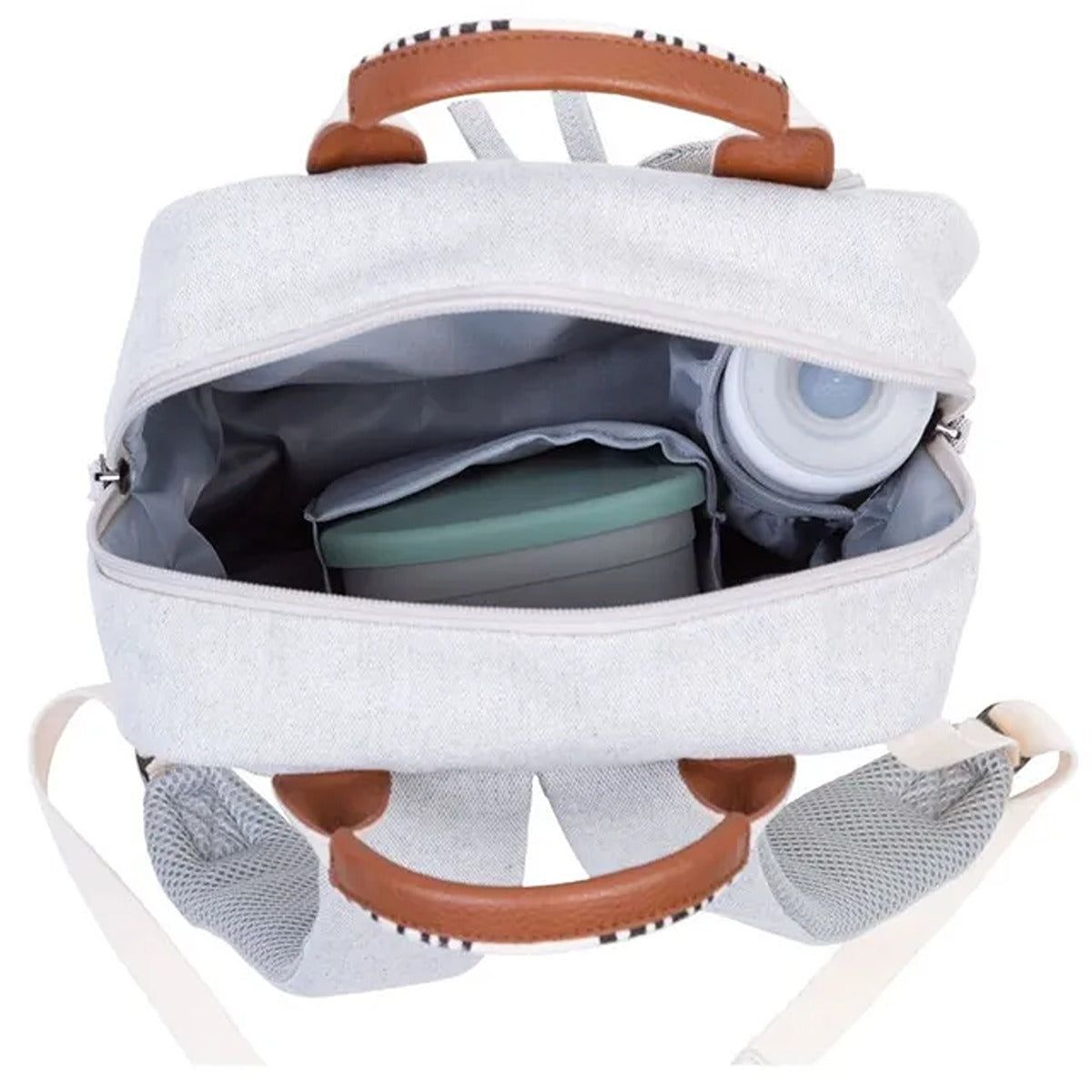 Childhome Childhome Mini Club Kids Backpack Signature - Canvas Off whi