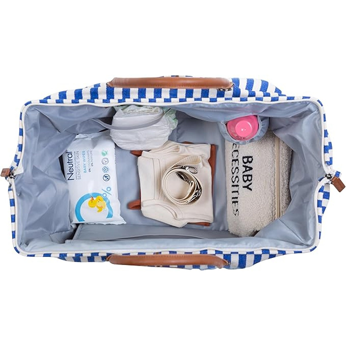 Childhome Childhome Childhome Mommy Bag Big - Stripes Electric Blue/Light Blue Electric Blue/Light Blue