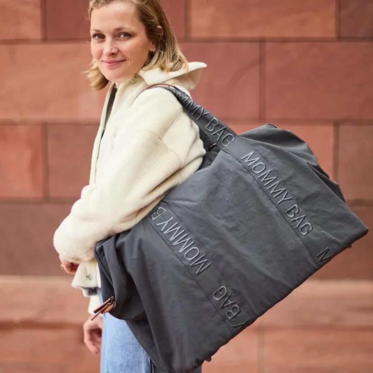 Childhome Childhome Mommy Bag Signature Urban Dark Grey