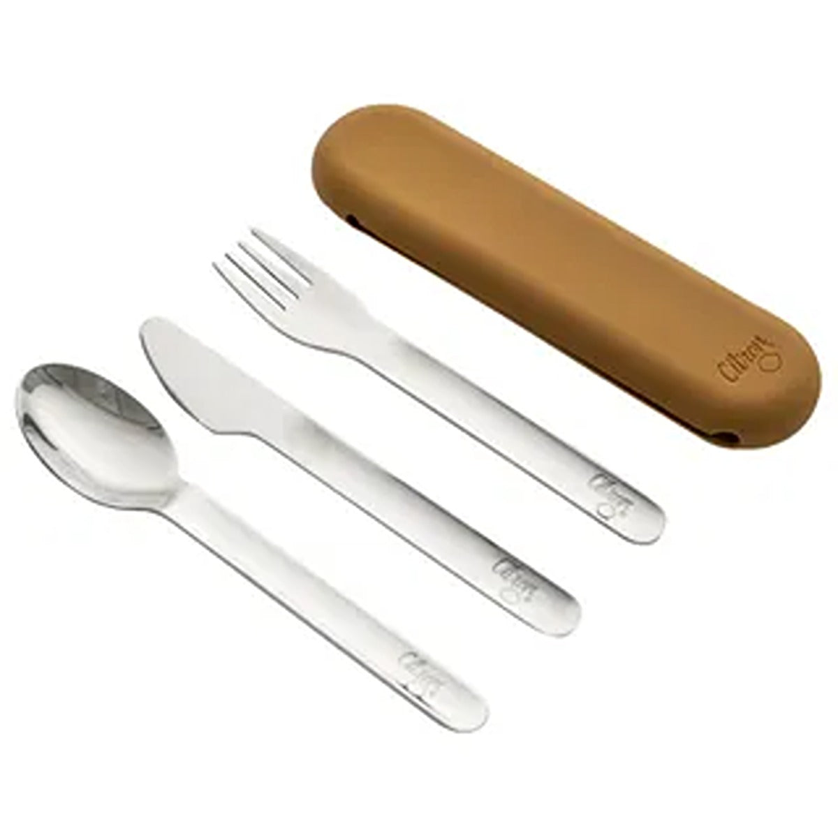 Citron Citron- Stainless Steel Cutlery Set with Pouch Caramel - Eco-Friendly Utensils for On-the-Go Dining
