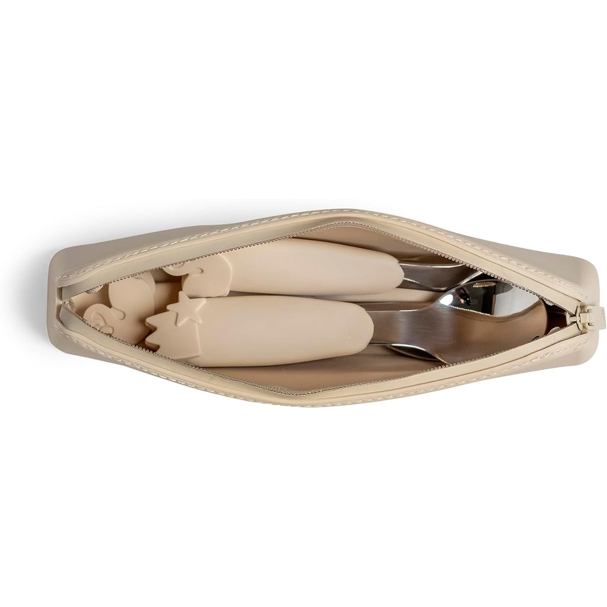 Citron Citron- Silicone Cutlery Set with Pouch Ballerina - Eco-Friendly Utensils for On-the-Go Dining
