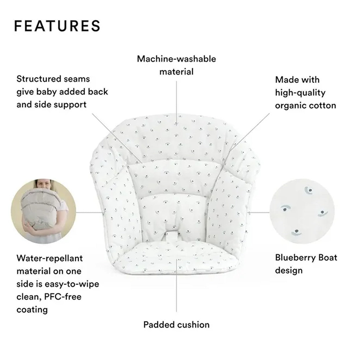 Stokke Stokke Clikk Cushion Blueberry Boat