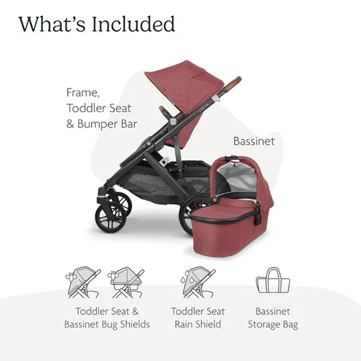 Uppababy UPPABABY Vista V2 Stroller - Lucy - Rosewood M?lange | Carbo