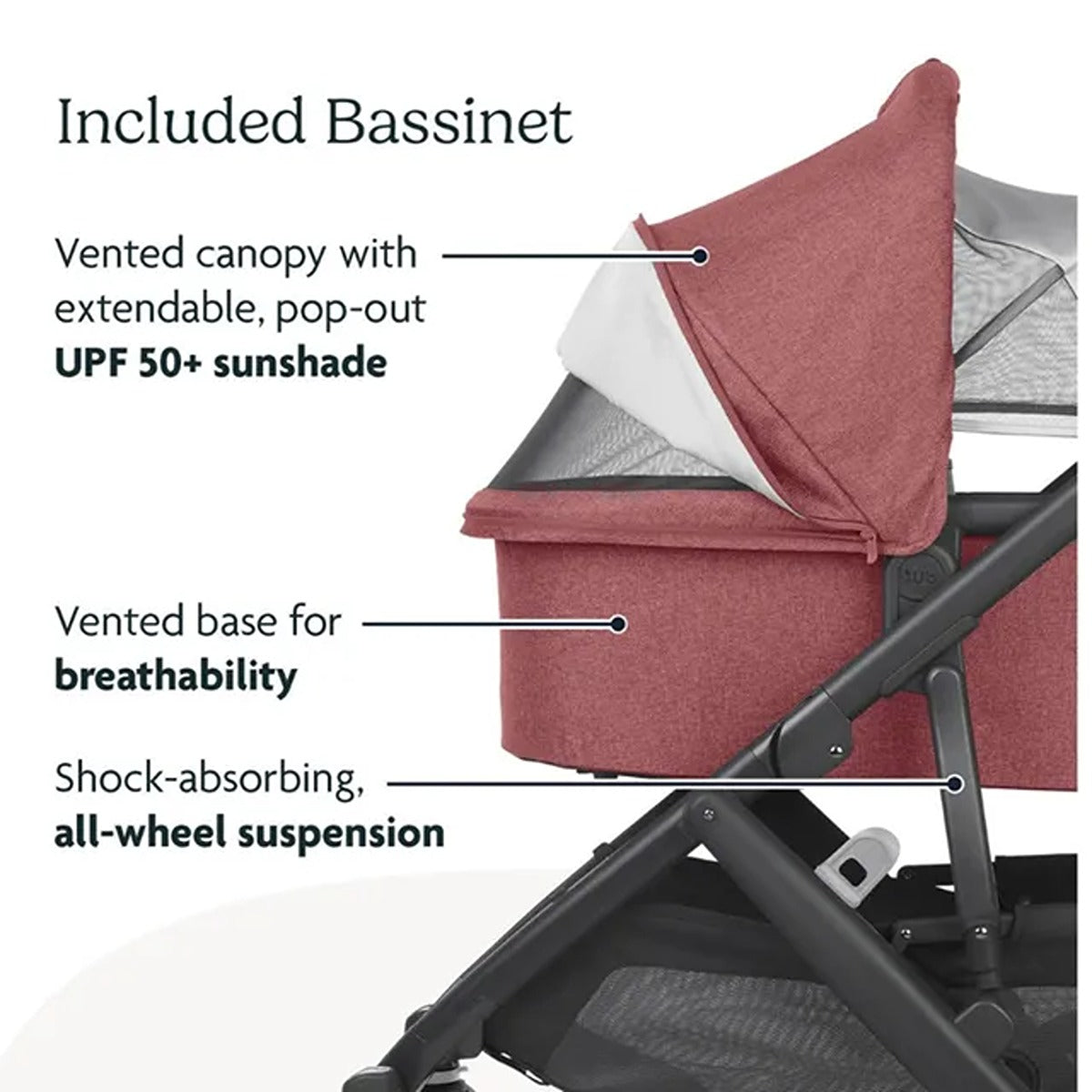 Uppababy UPPABABY Vista V2 Stroller - Lucy - Rosewood M?lange | Carbo