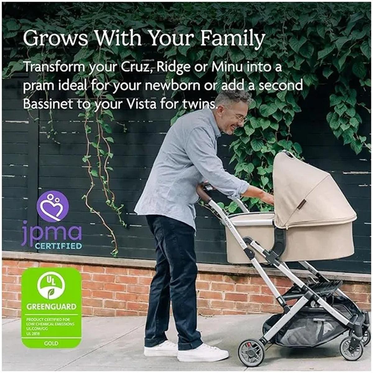 Uppababy UPPABABY Bassinet - Alice - Dusty Pink | Silver Frame