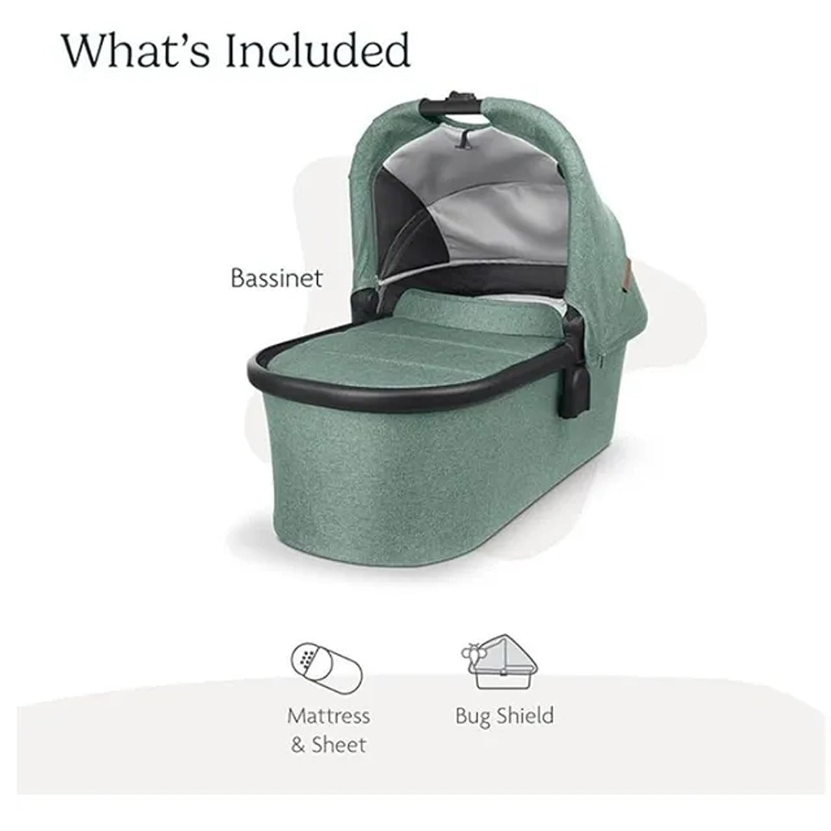 Uppababy UPPABABY Bassinet - Gwen - Green M?lange | Carbon Frame