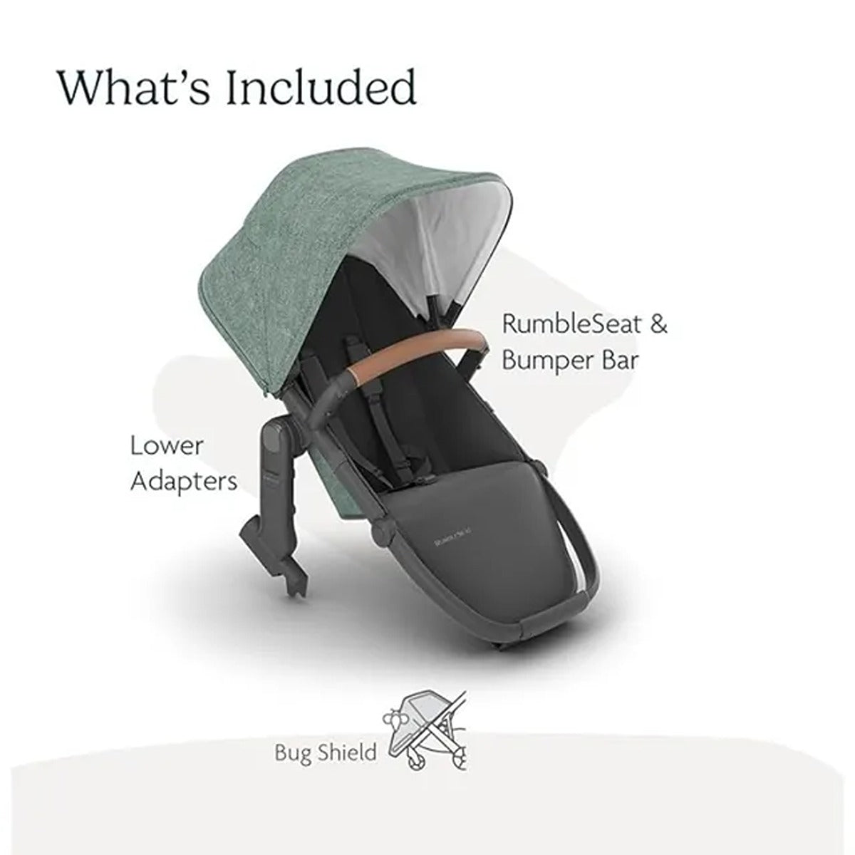 Uppababy UPPABABY RumbleSeat V2 - Gwen - Green M?lange | Carbon Frame