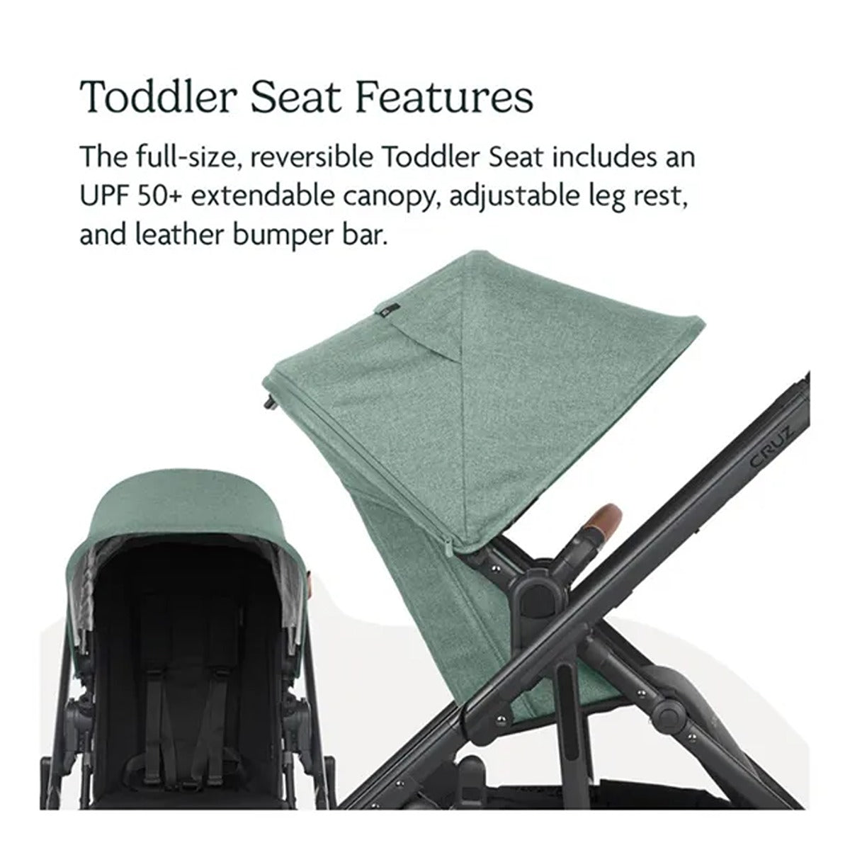 Uppababy UPPABABY Cruz V2 Stroller - Gwen - Green M?lange | Carbon Fr